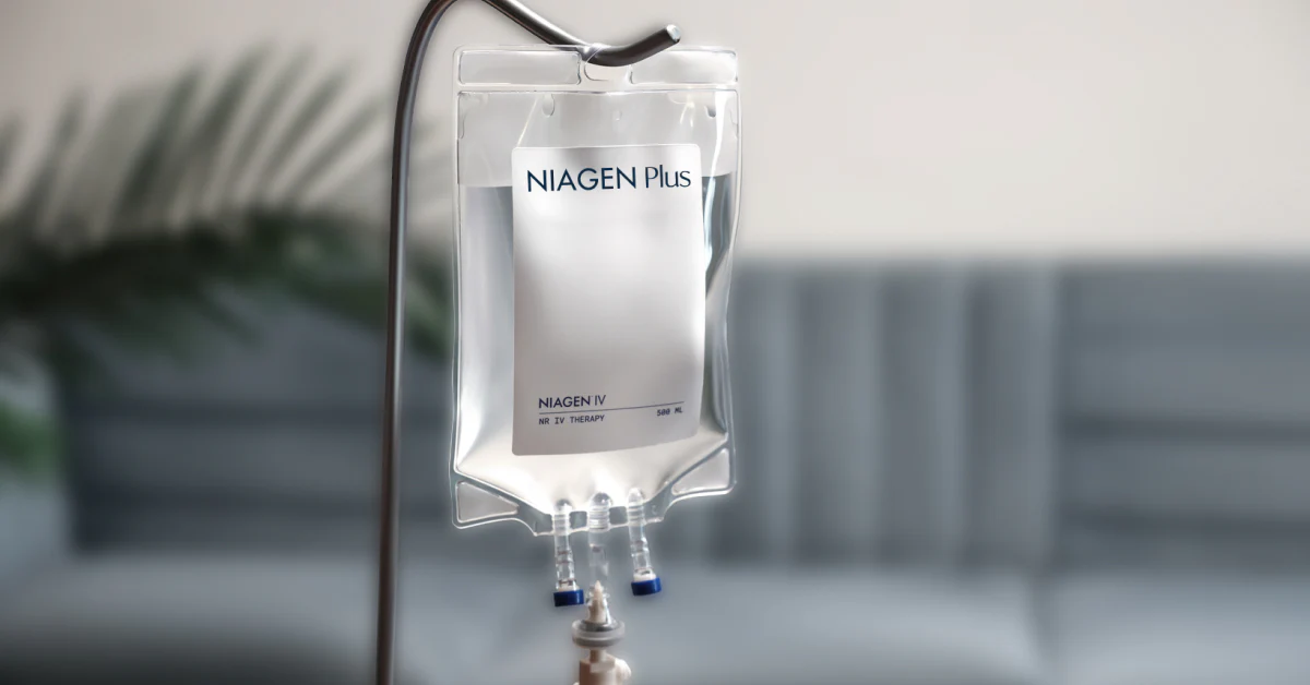 Niagen NR+ IV bag close-up at iCRYO Fairfield